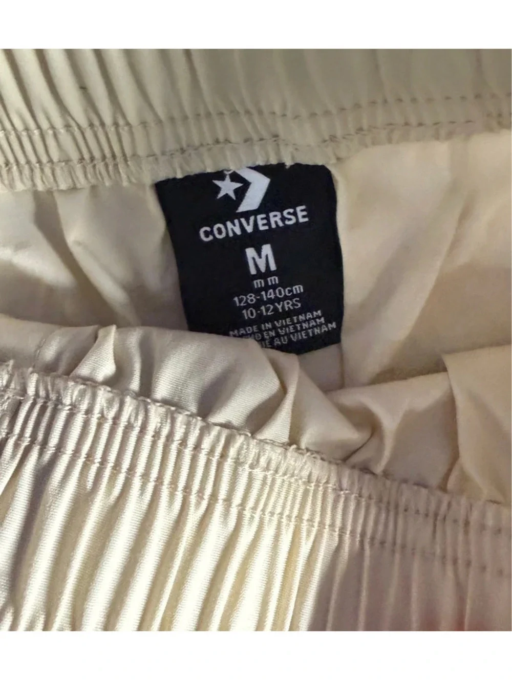 New Converse Girls Light Dune Elastic Waist Skirt Tan Beige Size Medium (10-12)